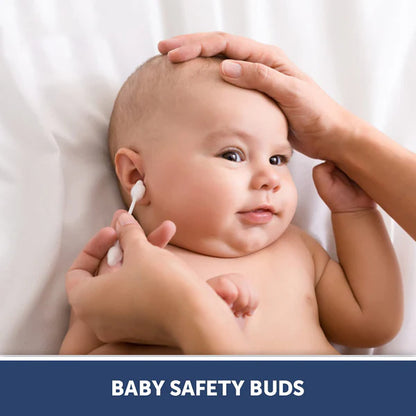 Hopop Safety Tips Cotton Buds-Dual Ended-Made With Natural Cotton-For Infants-55 Pieces