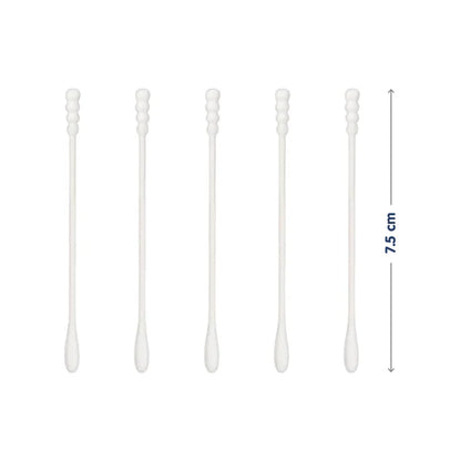 Hopop Baby Spiral Cotton Buds-With Thin Paper Stem-100% Pure and Soft Cotton-For Infants-200 Pieces