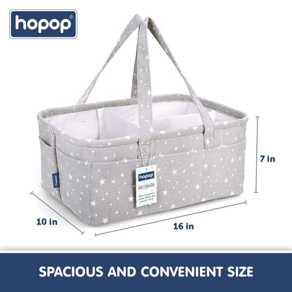 Hopop Diaper Caddy-With Side Pockets-Grey