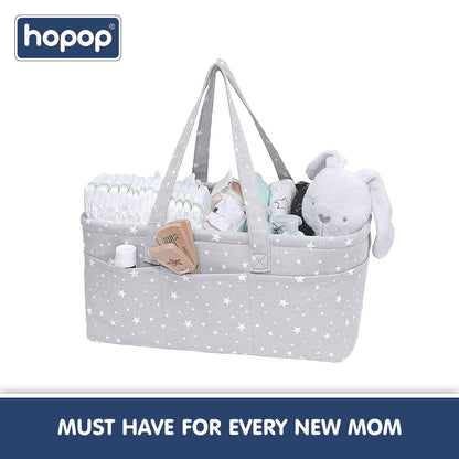 Hopop Diaper Caddy-With Side Pockets-Grey