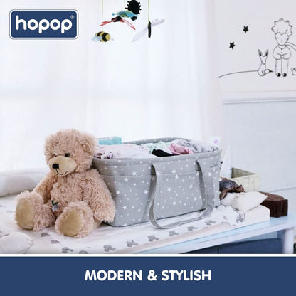 Hopop Diaper Caddy-With Side Pockets-Grey