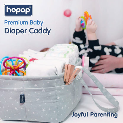 Hopop Diaper Caddy-With Side Pockets-Grey