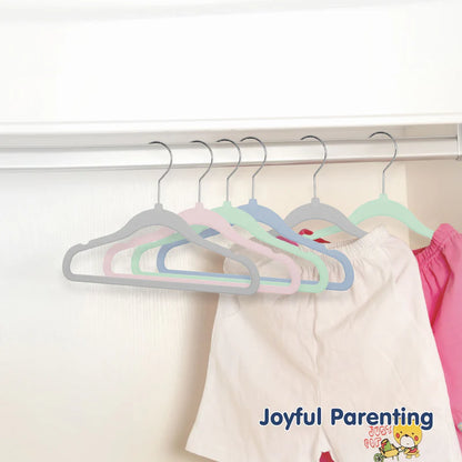 Hopop Non Slip Velvet Baby Cloth Hangers-Helps in Organising Baby Wardrobe-Perfect for Small Garments-Blue