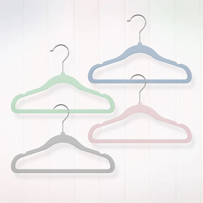 Hopop Non Slip Velvet Baby Cloth Hangers-Helps in Organising Baby Wardrobe-Perfect for Small Garments-Blue