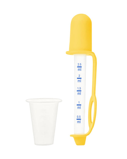 Hopop Medicine Dispenser & Dropper-With Spill Proof Design & Marked Measurements-Yellow-For Infants
