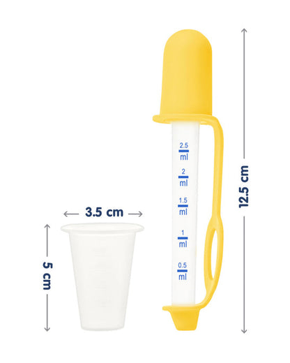 Hopop Medicine Dispenser & Dropper-With Spill Proof Design & Marked Measurements-Yellow-For Infants