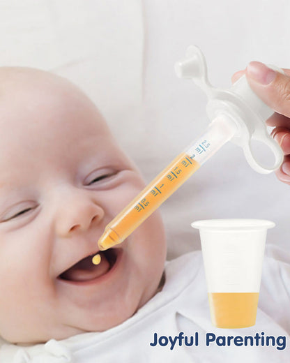 Hopop Medicine Dispenser & Dropper-With Spill Proof Design & Marked Measurements-Yellow-For Infants