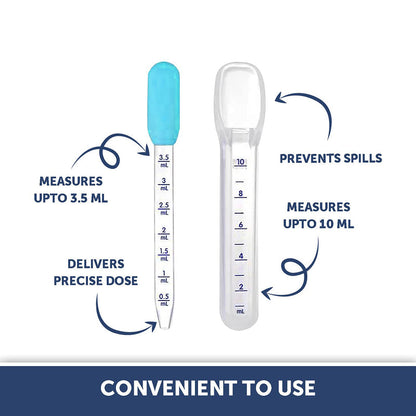 Hopop Medicine Spoon & Dropper-With Spill Proof Design & Marked Measurements-Blue-For Infants