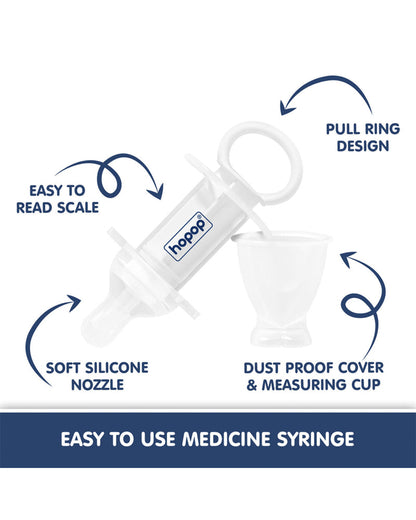 Hopop Multipurpose Baby Medical Dispenser/Feeding Syringe-BPA Free-White-For Infants