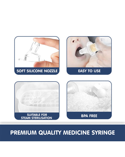 Hopop Multipurpose Baby Medical Dispenser/Feeding Syringe-BPA Free-White-For Infants