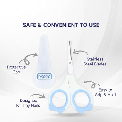 Hopop Baby Nail Scissor-With Rounded Tips-0 to 12M-Blue