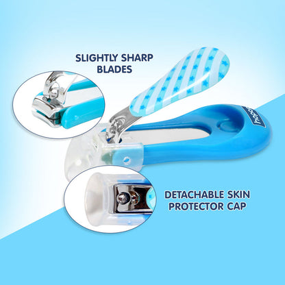 Hopop Nail Clipper-With Skin Guard-Blue Check