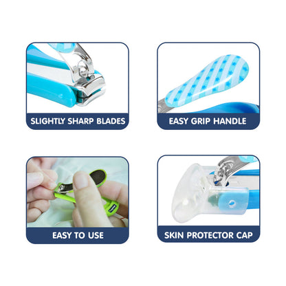 Hopop Nail Clipper-With Skin Guard-Blue Check