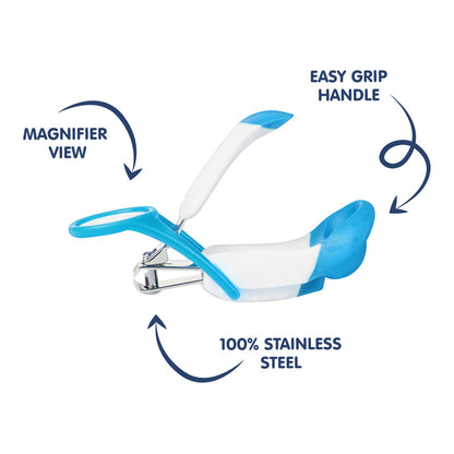Hopop Nail Clipper-With Magnifying Zoom Lens-Blue