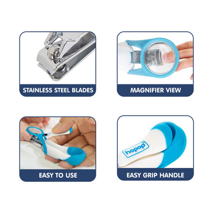 Hopop Nail Clipper-With Magnifying Zoom Lens-Blue