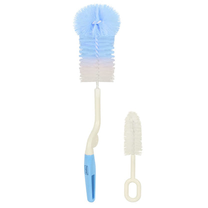 Hopop Bottle & Nipple Cleaning Brush-Stainless Steel Handle-Flexible Bristles-Blue