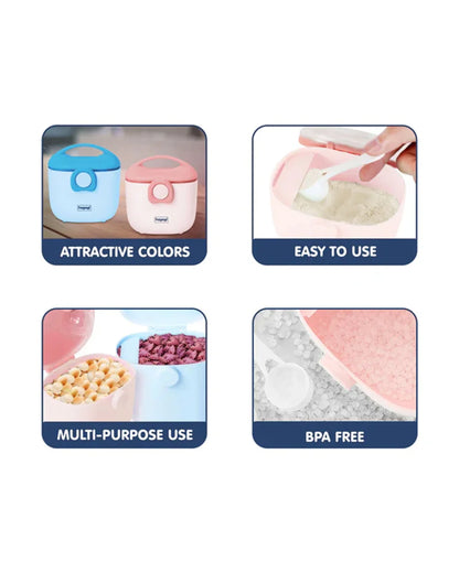 Hopop Milk Powder & Multi Purpose Food Container-Airtight Seal-With Scoop Spoon-210 ml-Blue