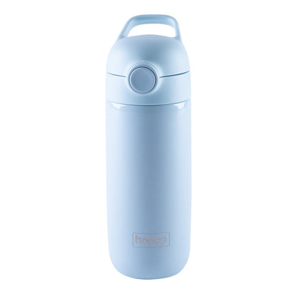 Hopop Stainless Steel Vacuum Bottle-Double Walled Insulation-With Flip Top Cap-380 ml-Blue