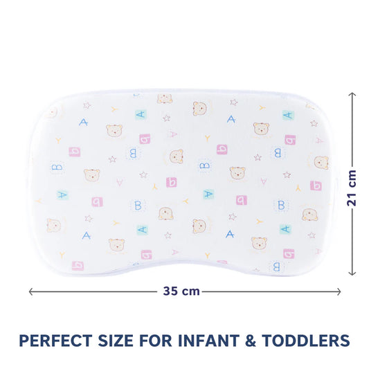 Hopop Memory Foam Baby Pillow-Prevents Flat Head Syndrome-Eases Neck Tension of Baby-Animal-For Infants