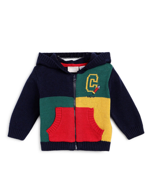 Chicco Dark Blue Jacket-Colorblocked-Cotton-For Infants