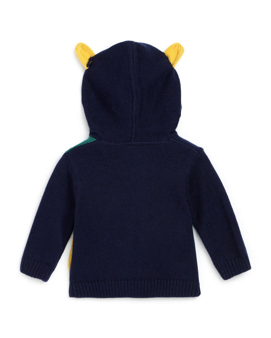 Chicco Dark Blue Jacket-Colorblocked-Cotton-For Infants