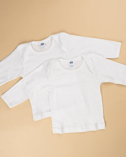 Hopop White Vest-Solid-Cotton-Pack of 2-For Infants