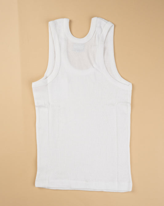 Hopop White Vest-U-Neck-Solid-Cotton-Pack of 3-For Infants