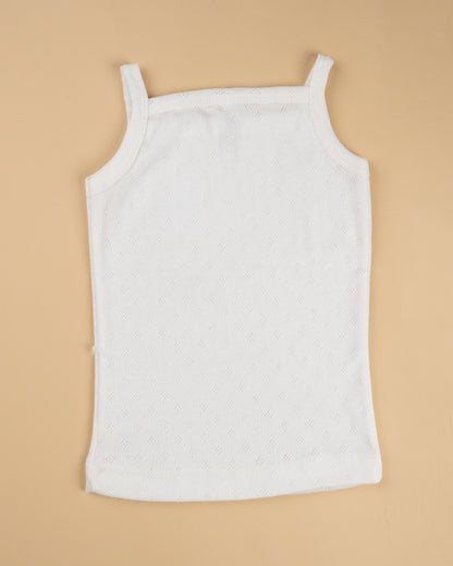 Hopop White Vest-Square-Neck-Solid-Cotton-Pack of 3-For Infants