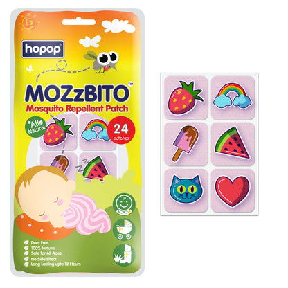 Hopop Girly MoZzbito Mosquito Repellent Patches-Upto 12 Hours Protection-For Infants-24 Patches