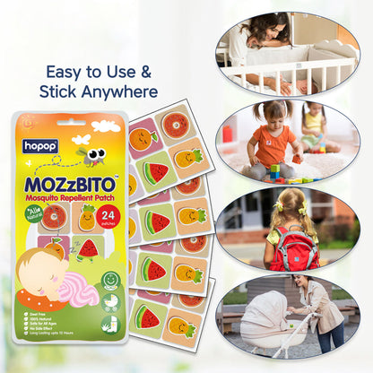 Hopop Girly MoZzbito Mosquito Repellent Patches-Upto 12 Hours Protection-For Infants-24 Patches