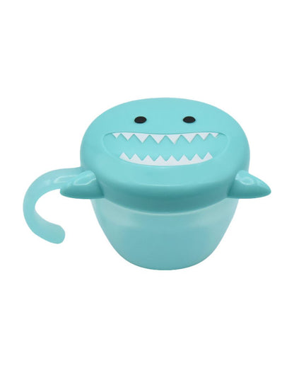 Melii Snack Container With Finger Trap-Airtight & Leakproof Lid-Dishwasher Safe-200 ml-Shark-For Feeding Infants