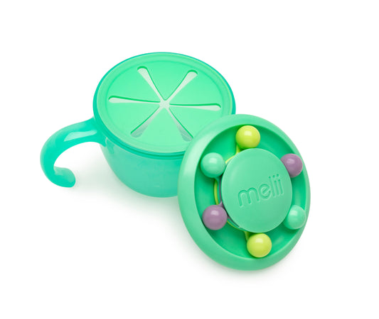 Melii Abacus Snack Container With Finger Trap-Doubles as a Toy-200 ml-Dishwasher Safe-Mint-For Feeding Infants