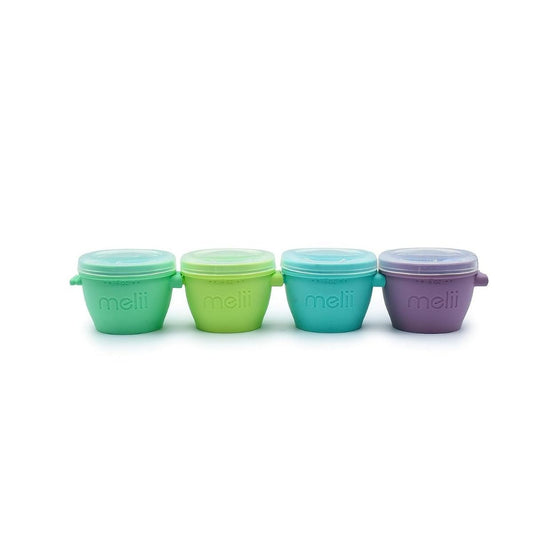 Melii Snap & Go Pods-Airtight & Leakproof Cover-Microwave & Dishwasher Safe-118 ml-Pack of 4-For Feeding Infants