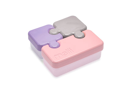 Melii Puzzle Container-Airtight & Leakproof-Microwave, Freezer & Dishwasher Safe-Purple, Grey & Pink-For Feeding Infants