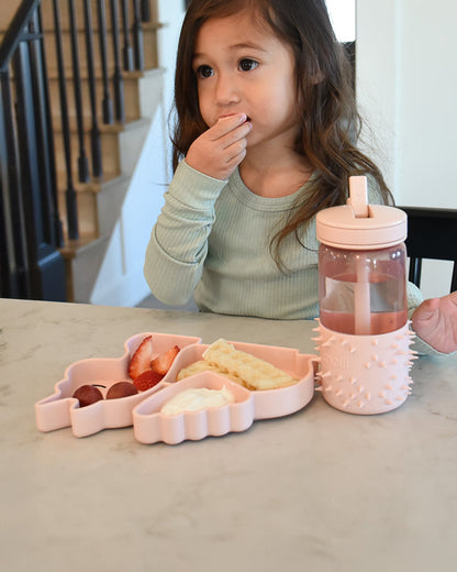 Melii 100% Food Grade Silicone Plate-Suction Base-With Divided Sections-Microwave & Dishwasher Safe-Unicorn-For Feeding Infants