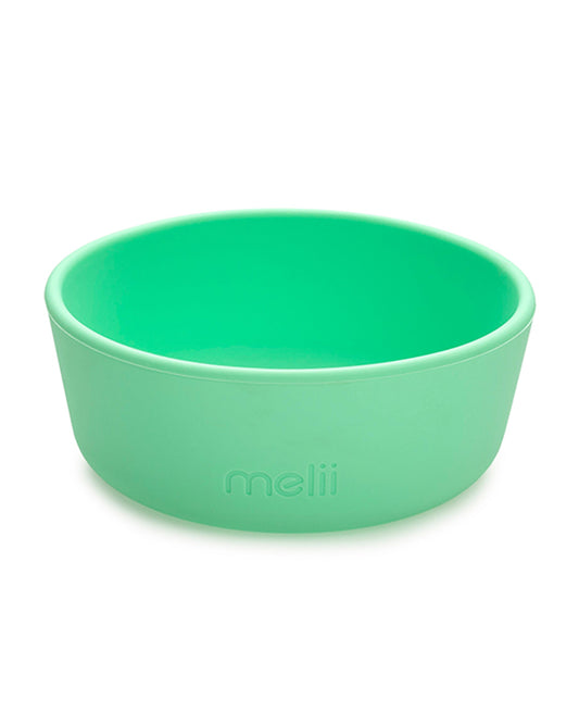 Melii 3 Piece Meal Set-Food Grade Silicone-Microwave & Dishwasher Safe-Lime, Mint & Blue-For Feeding Infants
