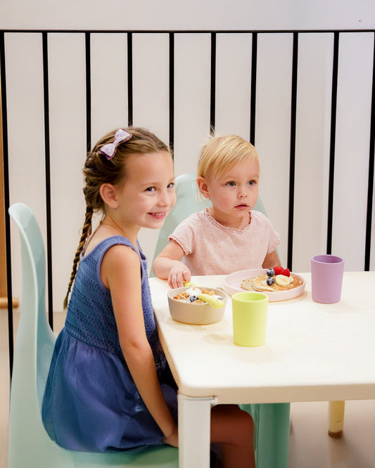 Melii 3 Piece Meal Set-Food Grade Silicone-Microwave & Dishwasher Safe-Lime, Mint & Blue-For Feeding Infants