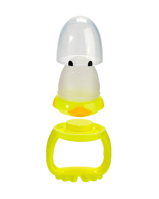 Melii Silicone Fresh Food Feeder & Teether-Duck-Long Handles-Microwave Safe-For Infants
