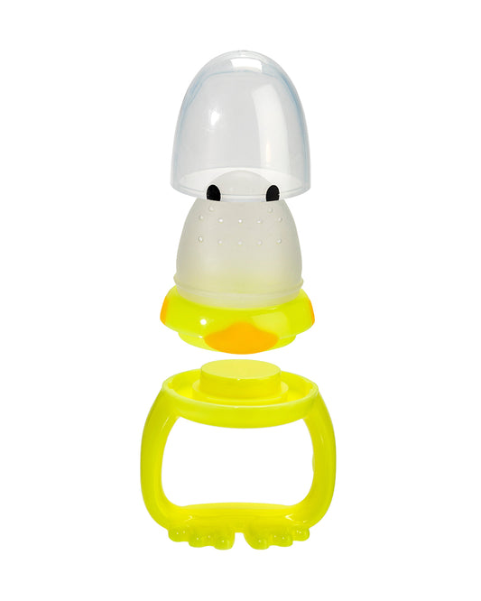 Melii Silicone Fresh Food Feeder & Teether-Duck-Long Handles-Microwave Safe-Pack of 2-For Infants