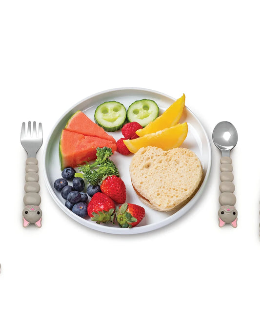 Melii Spoon & Fork Set With Storage Case-Stainless Steel-Dishwasher Safe-Bulldog-For Infants