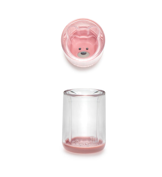 Melii Double Walled Bear Cup-Pink-145 ml-BPA Free & Dishwasher Safe-For Infants