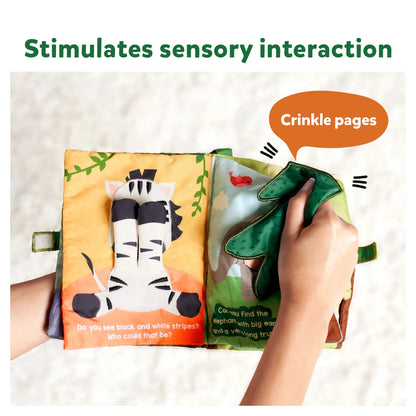 Skillmatics Peek A Boo Jungle Theme Cloth Book-8 Colorful Pages-Enhances Tactile Stimulation-Learning & Educational Toys-6M+