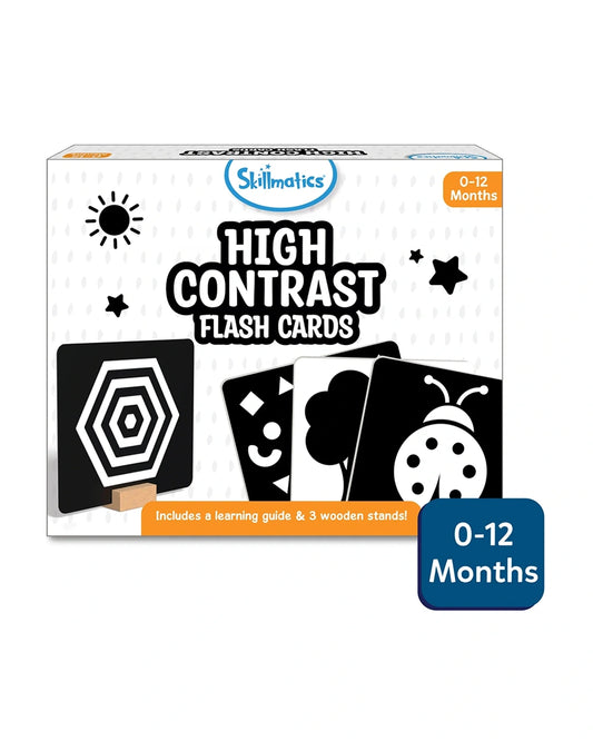 Skillmatics High Contrast Flash Cards-60 Cards-Engages Child Attention-Learning & Educational Toys-0 to 12M
