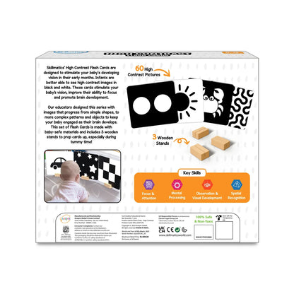 Skillmatics High Contrast Flash Cards-60 Cards-Engages Child Attention-Learning & Educational Toys-0 to 12M