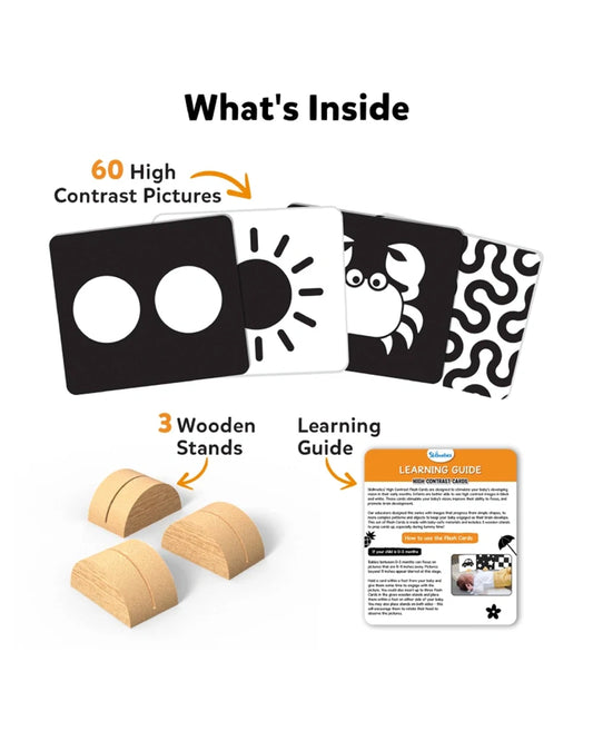 Skillmatics High Contrast Flash Cards-60 Cards-Engages Child Attention-Learning & Educational Toys-0 to 12M