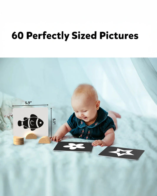 Skillmatics High Contrast Flash Cards-60 Cards-Engages Child Attention-Learning & Educational Toys-0 to 12M