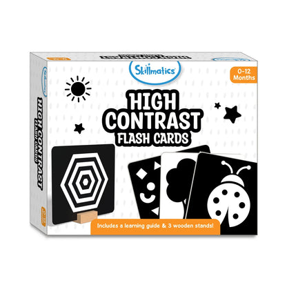 Skillmatics High Contrast Flash Cards-60 Cards-Engages Child Attention-Learning & Educational Toys-0 to 12M