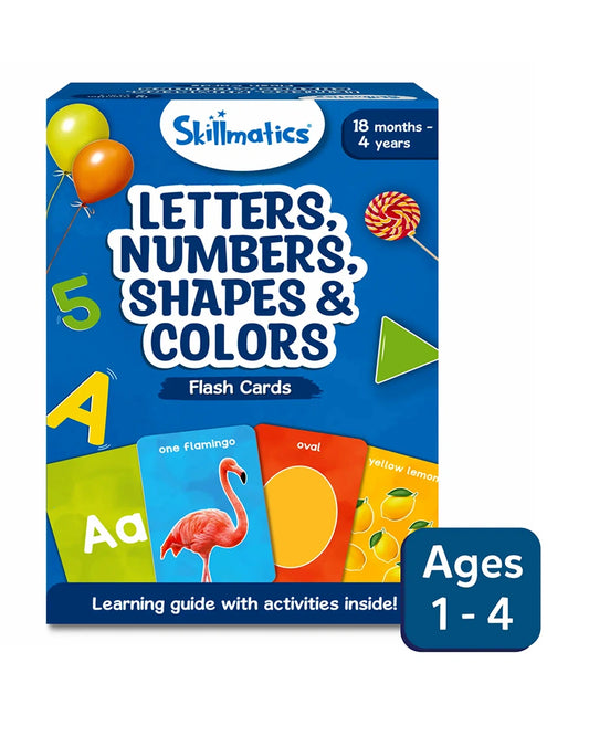 Skillmatics Letters, Numbers, Shapes & Colors Flash Cards-50 Double Sides Cards-Enhances Learning-Learning & Educational Toys-12M+
