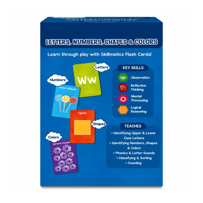 Skillmatics Letters, Numbers, Shapes & Colors Flash Cards-50 Double Sides Cards-Enhances Learning-Learning & Educational Toys-12M+