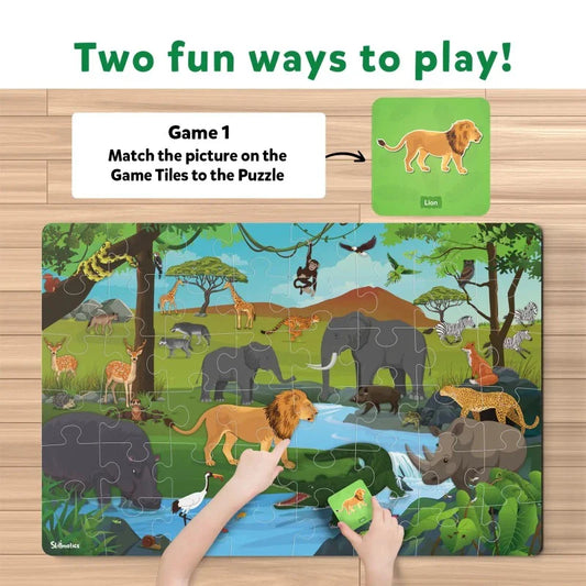 Skillmatics Animal Floor Puzzle-48 Jumble Pieces-Learning & Educational Toys-12M+